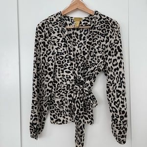 H&M Leopard Print Wrap Top